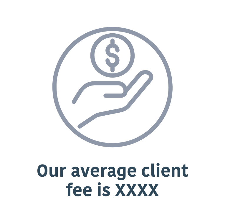 Our average client fee is XX